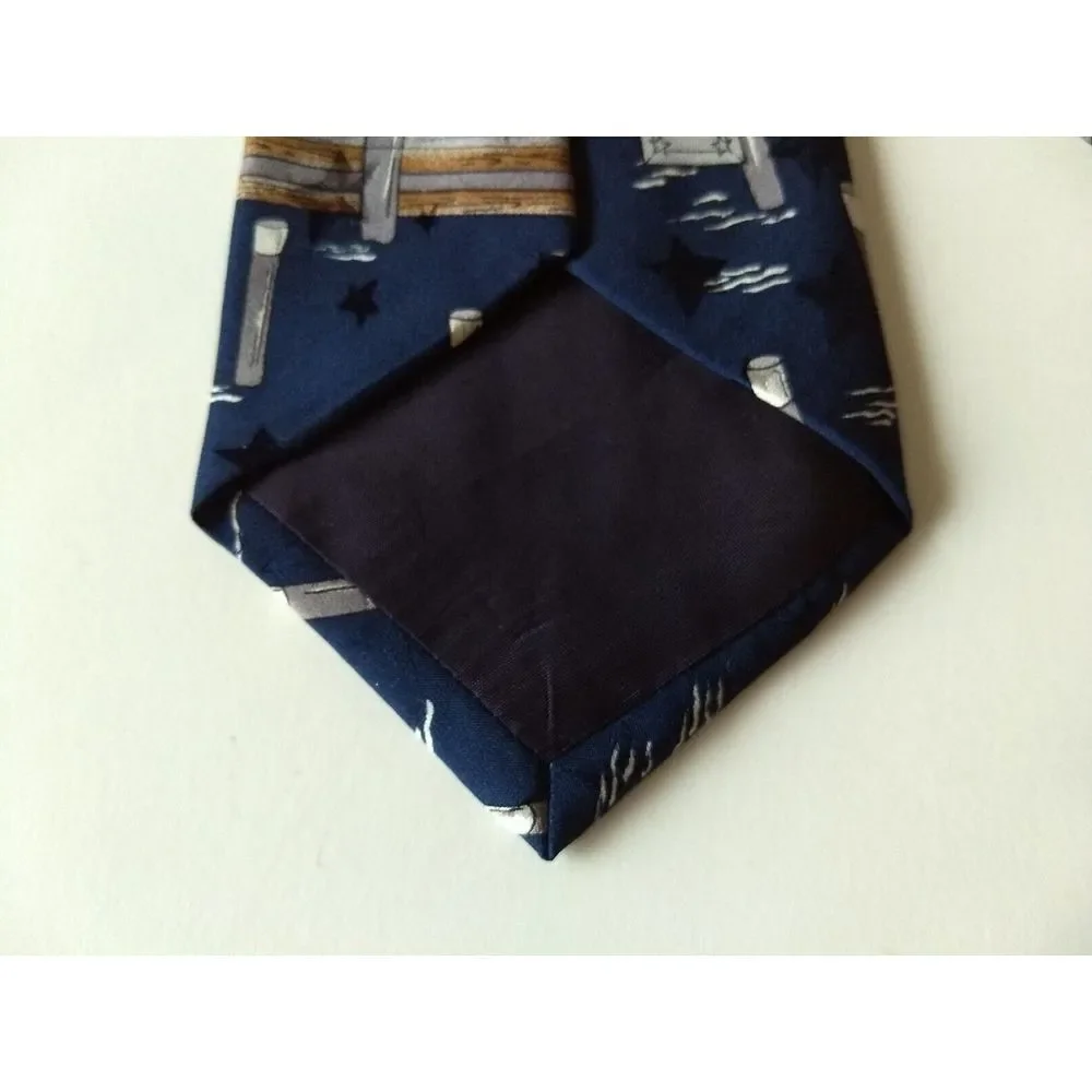 TANGO MAX RAAB Mens Neck Tie 100% Silk Americana Series New England Village Boat